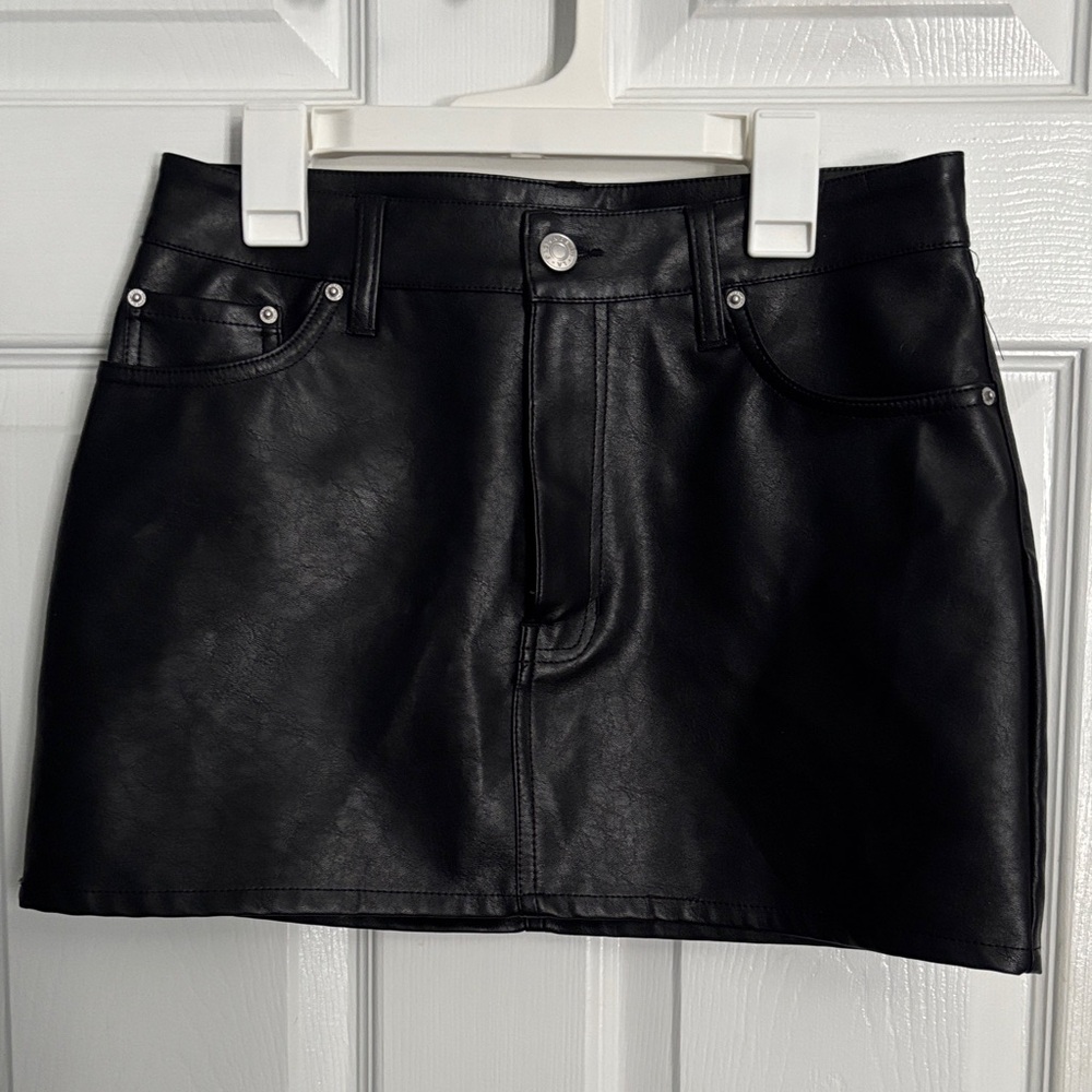 PacSun Black Faux Leather Mini Skirt